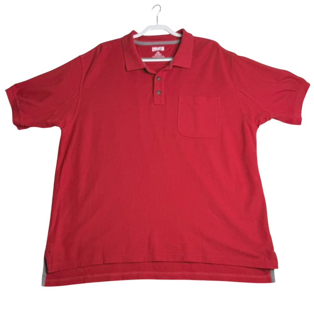 Duluth Trading Cob Free Range Pique Pocket Polo Short Sleeve Cotton Red Mens 2XL
